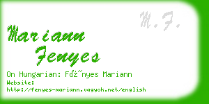 mariann fenyes business card